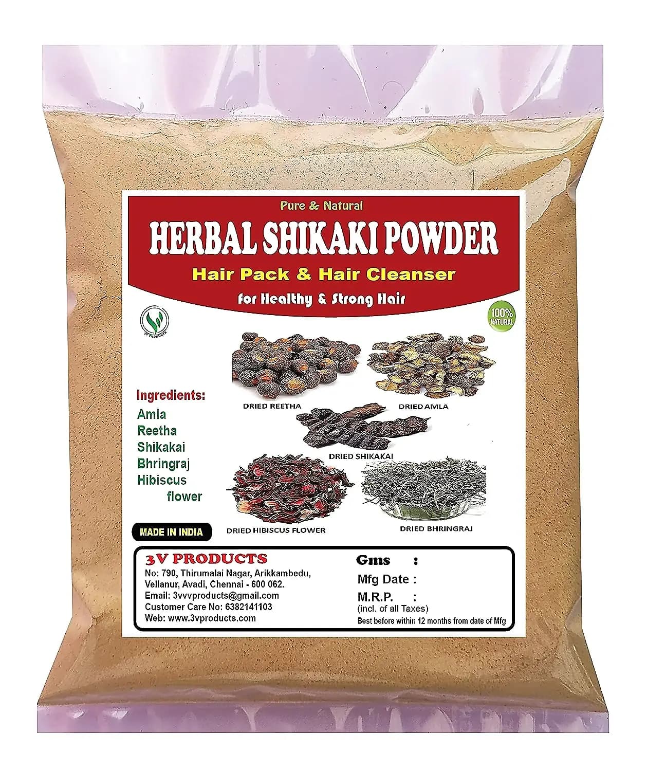 3V Products Herbal Shikakai Powder