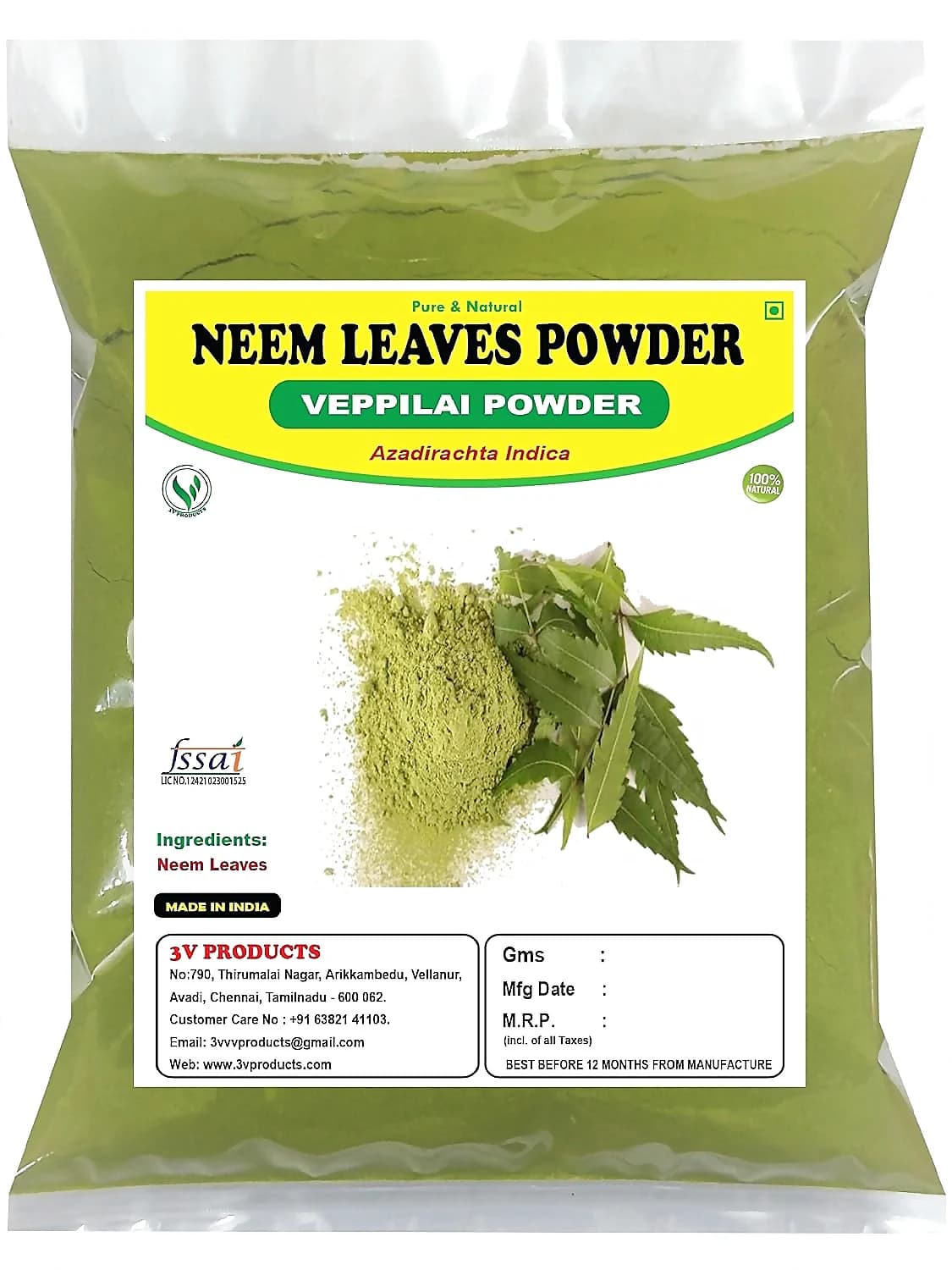 3V Products Neem Leaves Powder