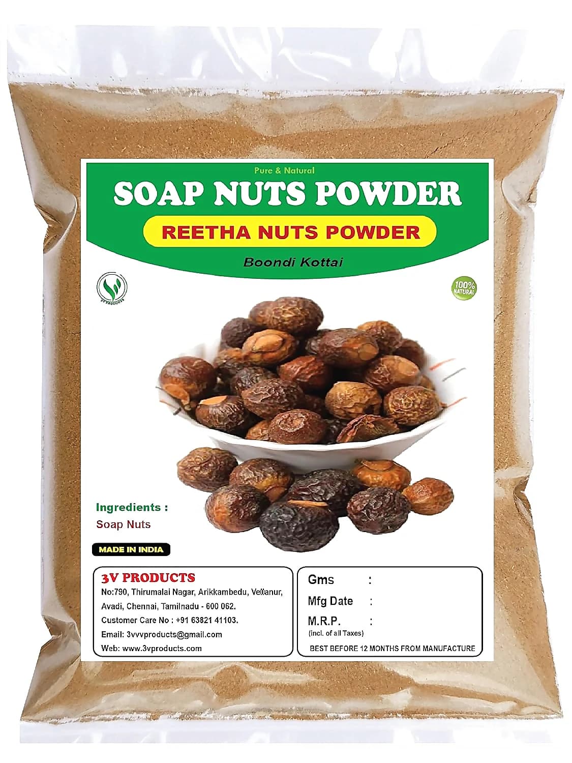 3V Products Reetha Powder