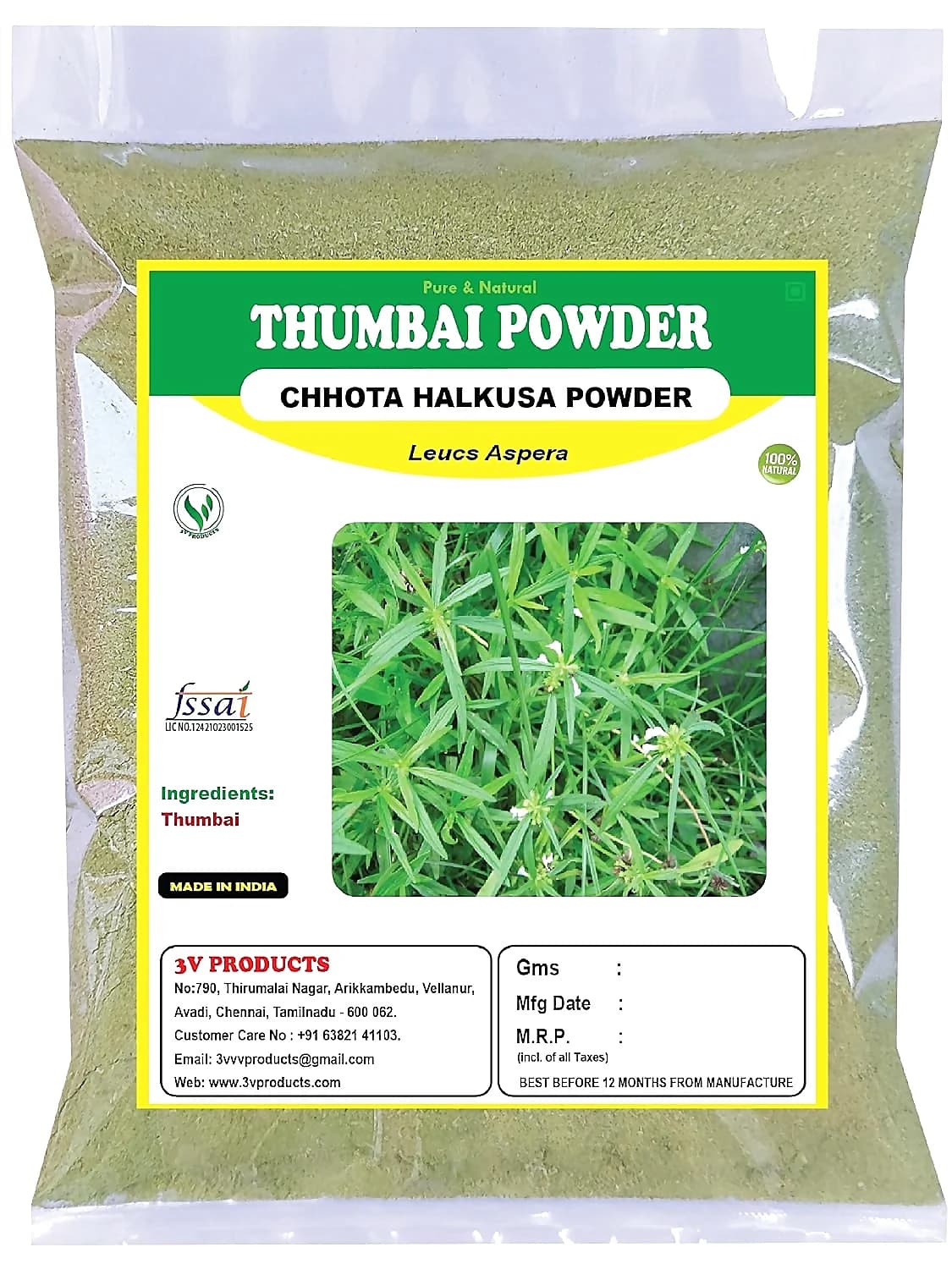 3V Products Thumbai Powder