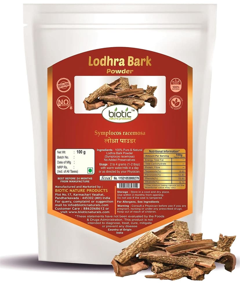 Biotic Lodhra Bark Powder