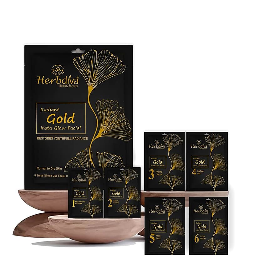 Herbdiva Radiant Gold Facial Pouch Kit