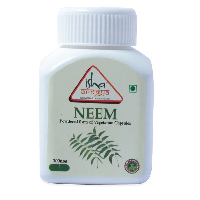 Isha Life Neem Powder In Veg Capsules