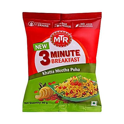 MTR 3 Minute Khatta Meetha Poha Pouch