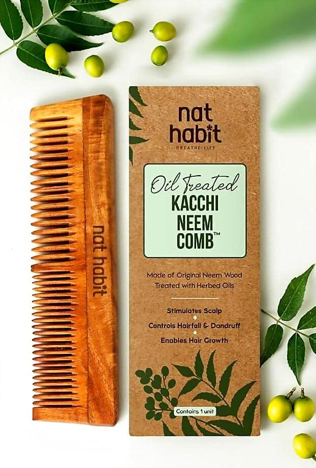 Nat Habit Dual Tooth Kacchi Neem Comb