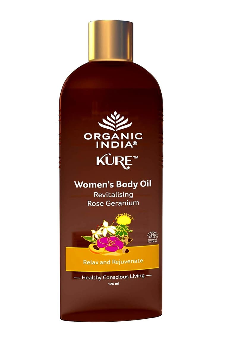Organic India Women's Body Oil Rose Geranium