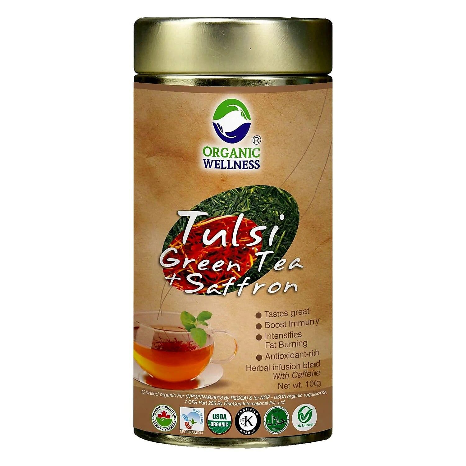 Organic Wellness Tulsi Green Tea + Saffron