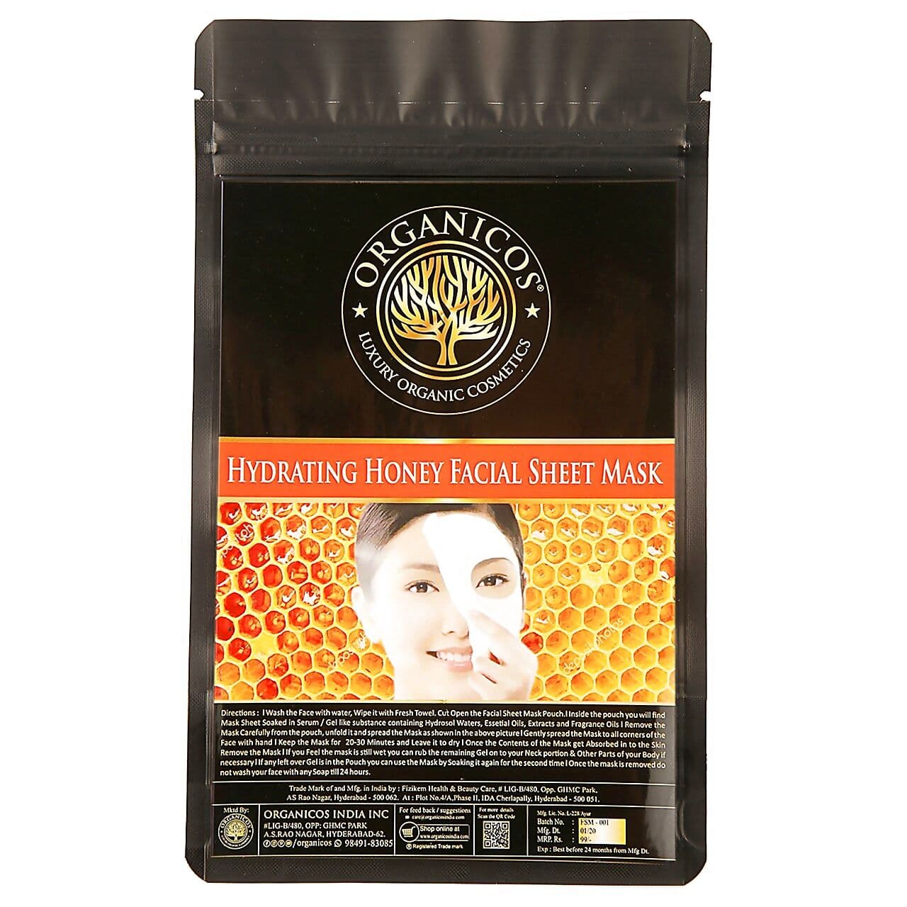Organicos Hydrating Honey Facial Sheet Mask