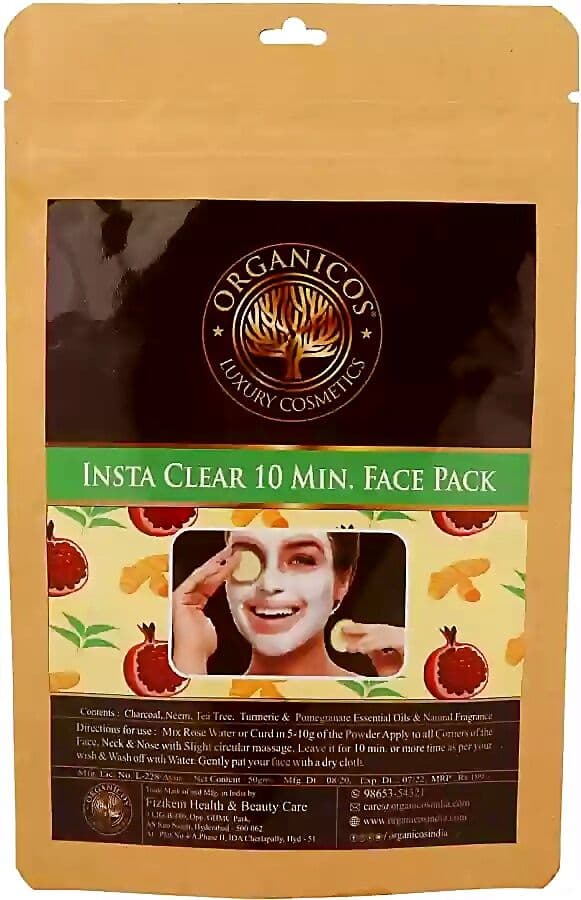 Organicos Insta Clear 10 MIN. Face Pack