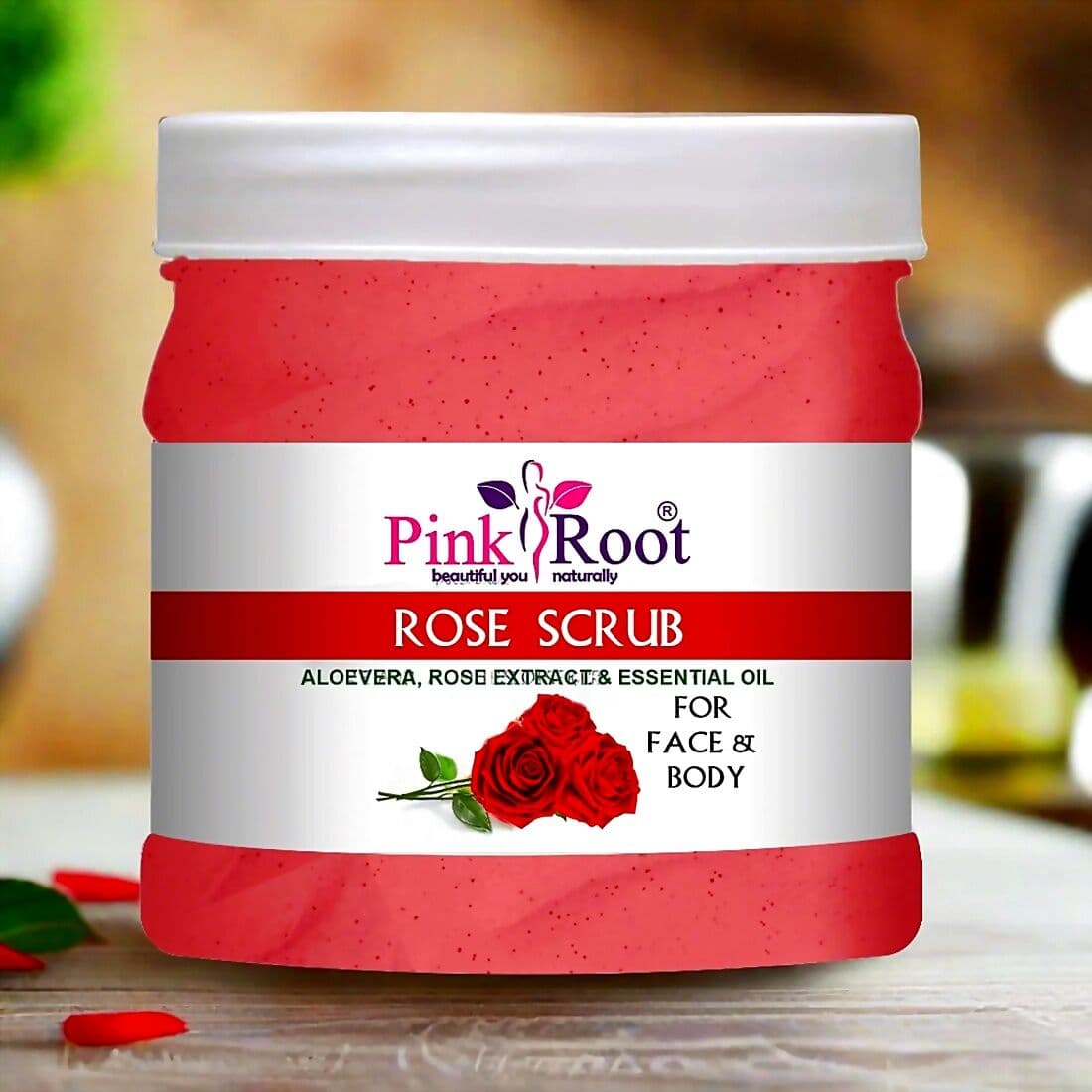 Pink Root Facial scrub With Rose extract