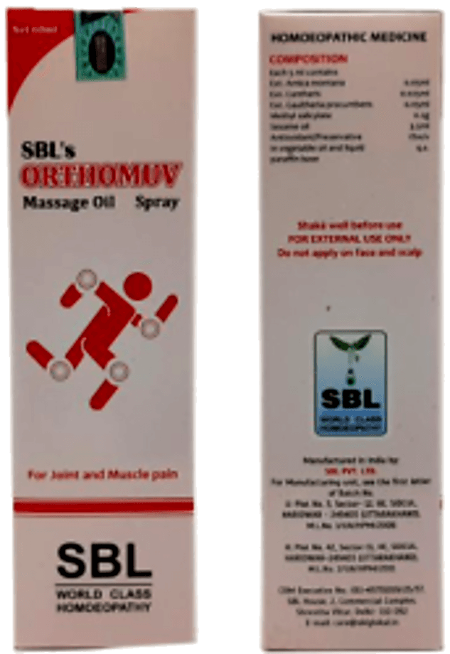 Sbl Orthomuv Massage Oil Spray