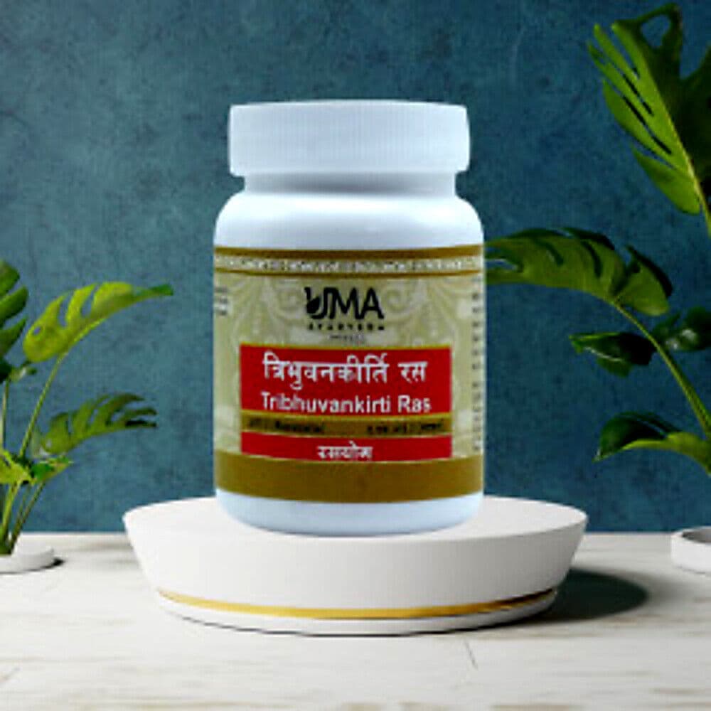 Uma Ayurveda Tribhuvan Kirti Ras Tablets