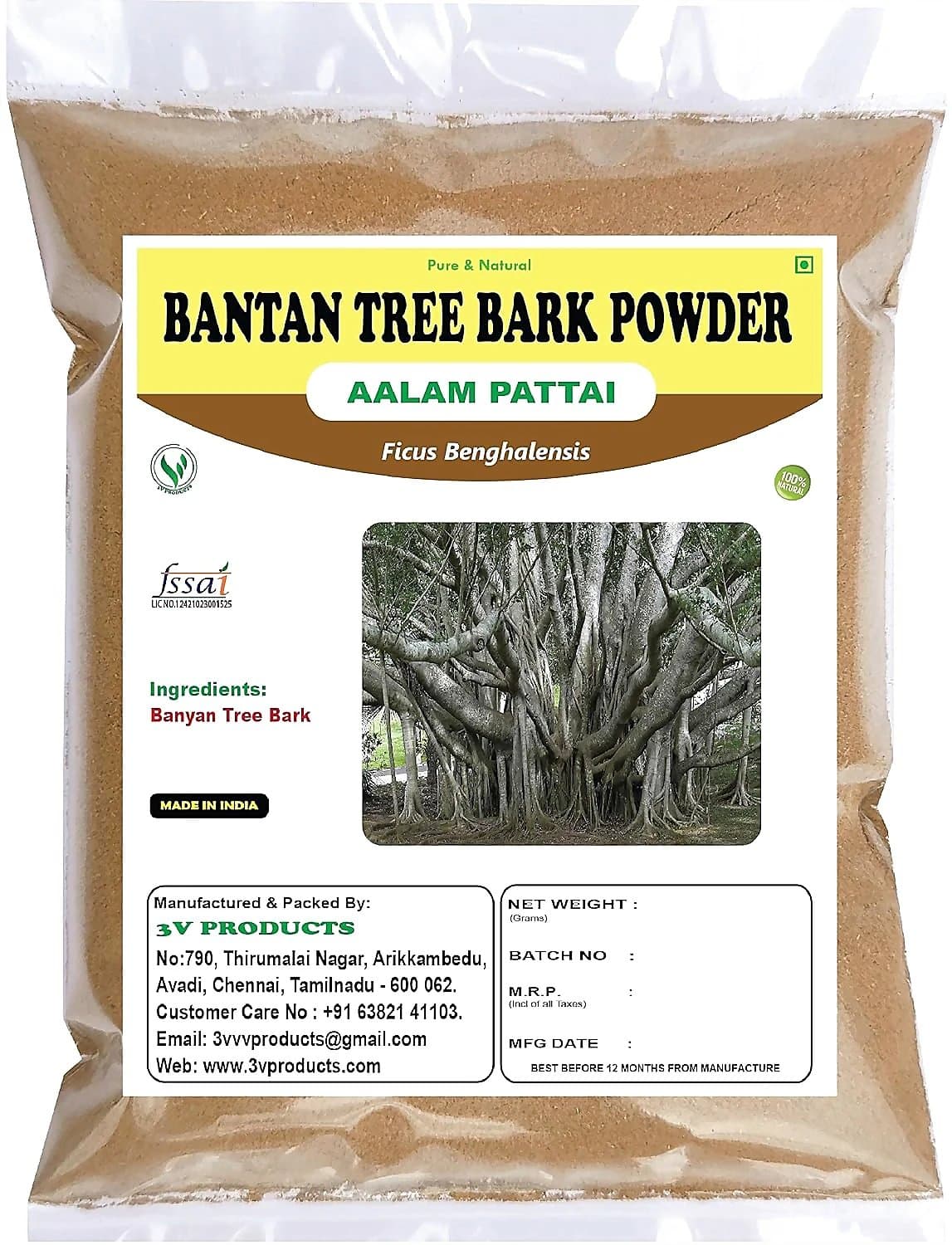 3V Products Banyan Tree Bark Powder