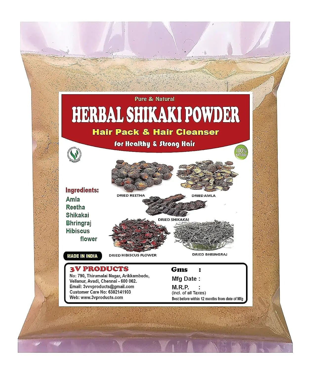 3V Products Herbal Shikakai Powder