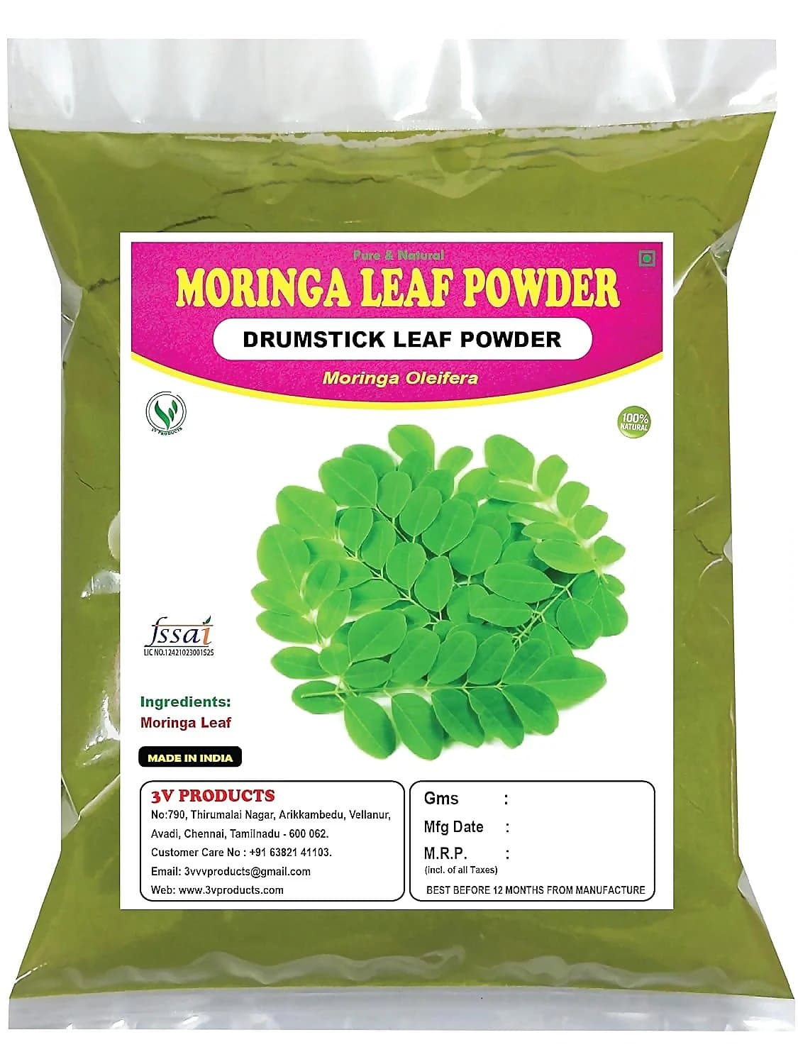 3V Products Moringa Leaf Powder