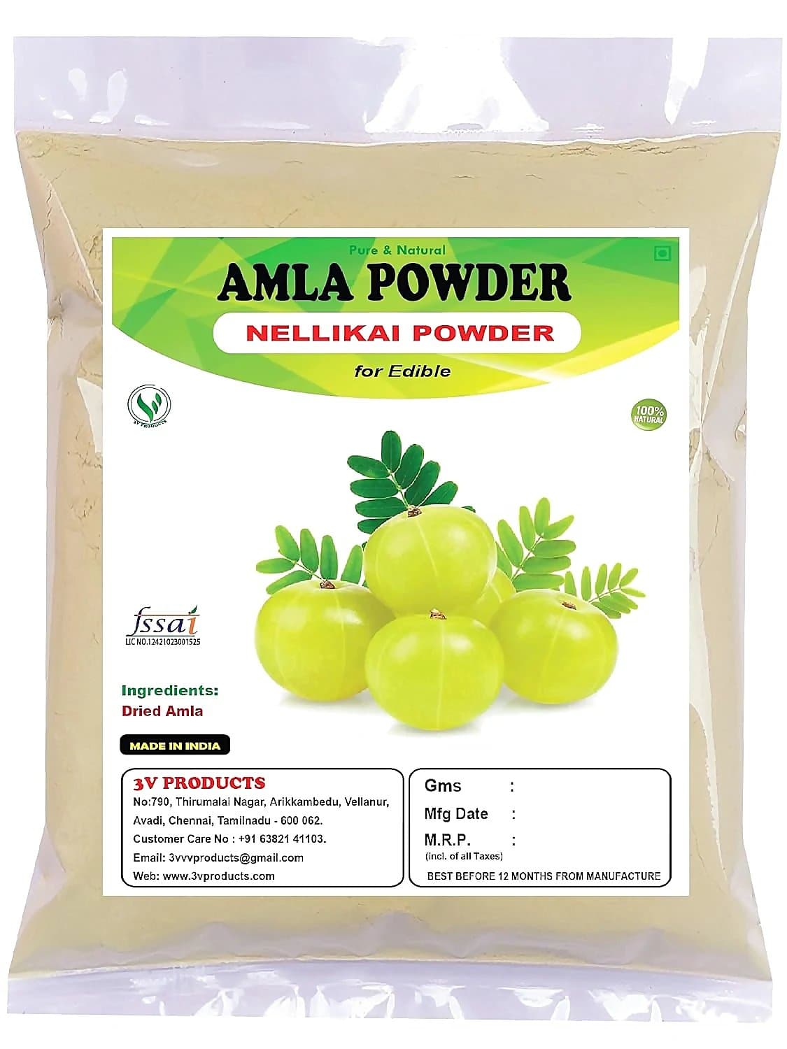 3V Products Organic Amla Powder