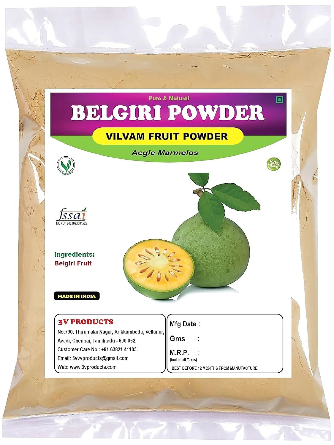 3V Products Organic Belgiri Powder