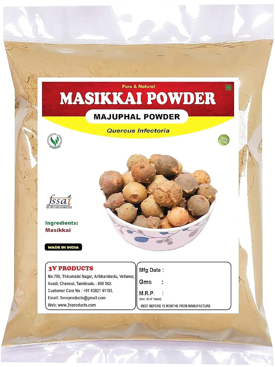 3V Products Organic Masikkai Powder