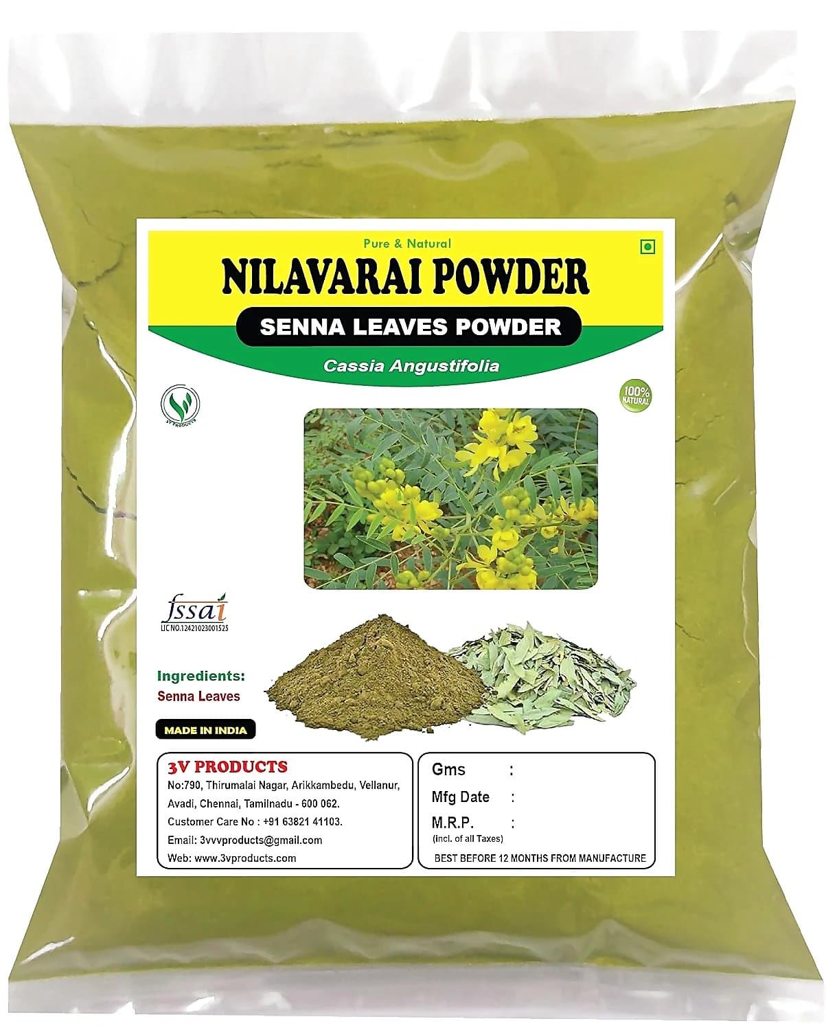 3V Products Senna Powder