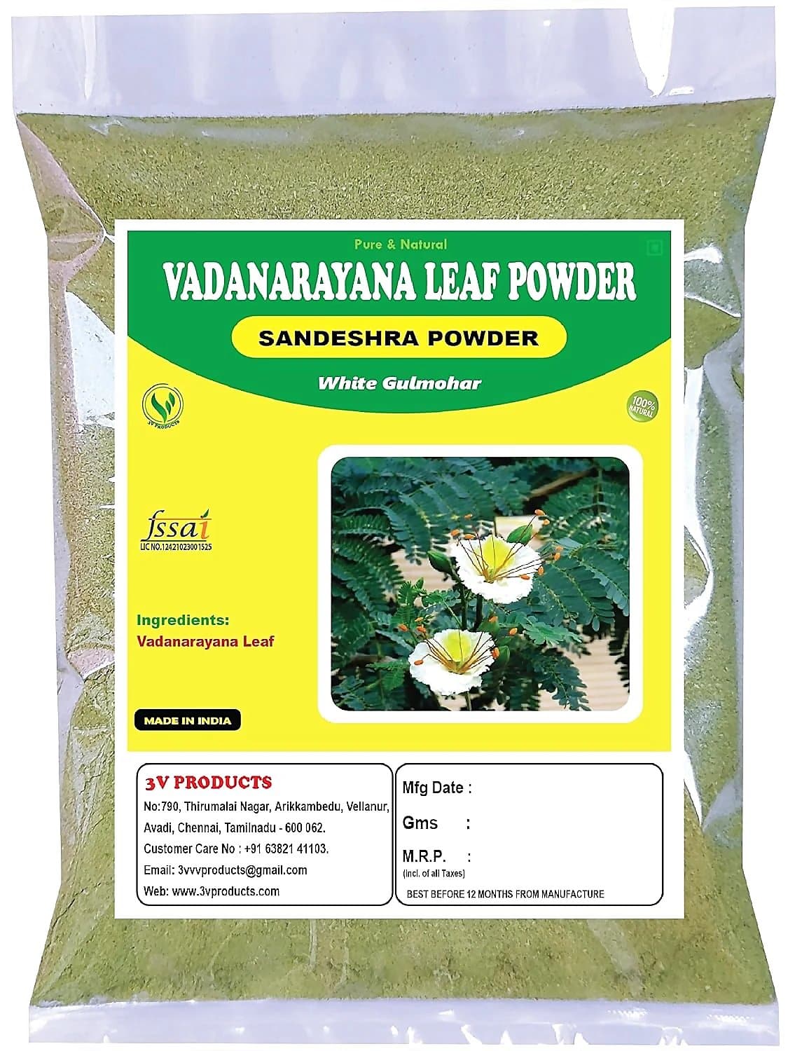 3V Products Vadanarayana Leaf Powder