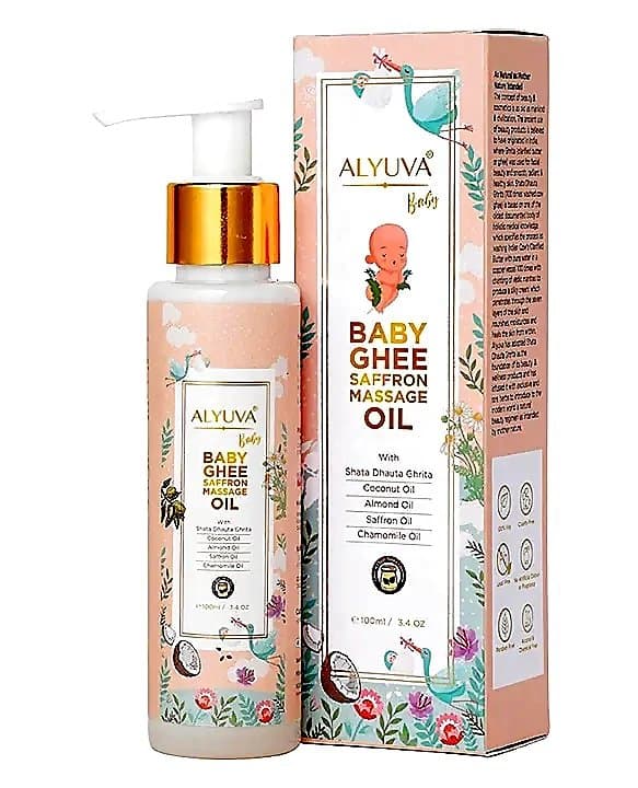Alyuva Ghee Saffron Baby Massage Oil