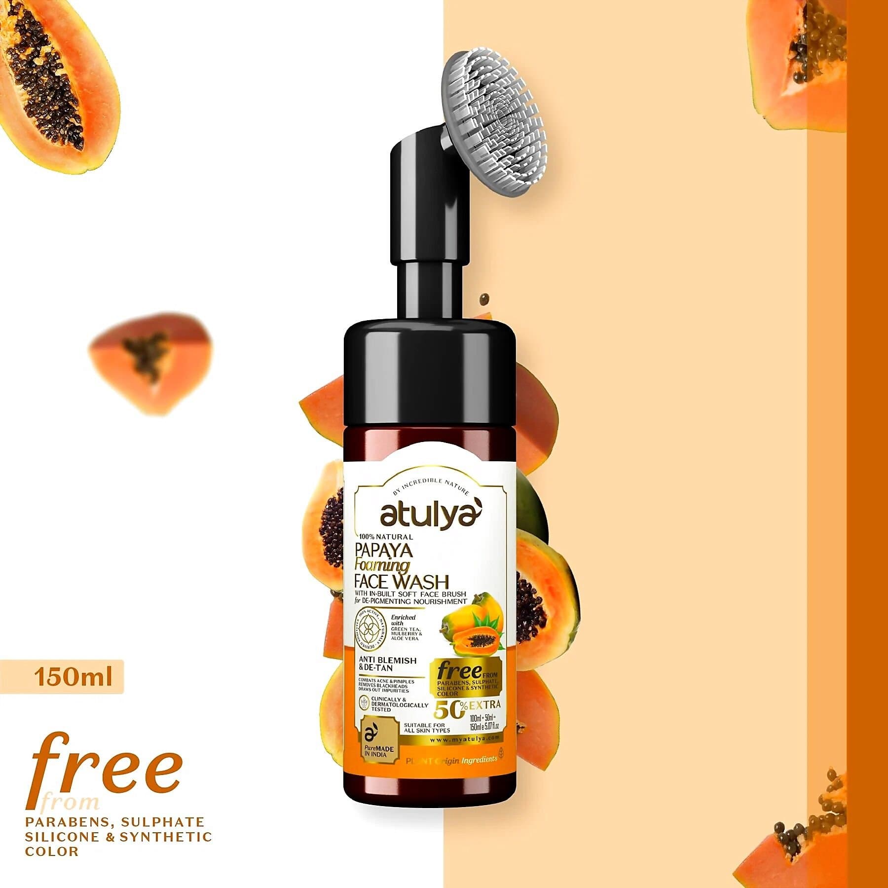 atulya Papaya Foaming Face Wash 