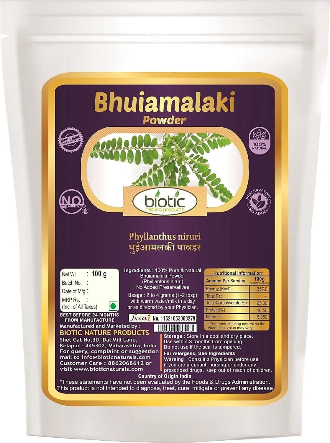 Biotic Bhuiamalaki Powder