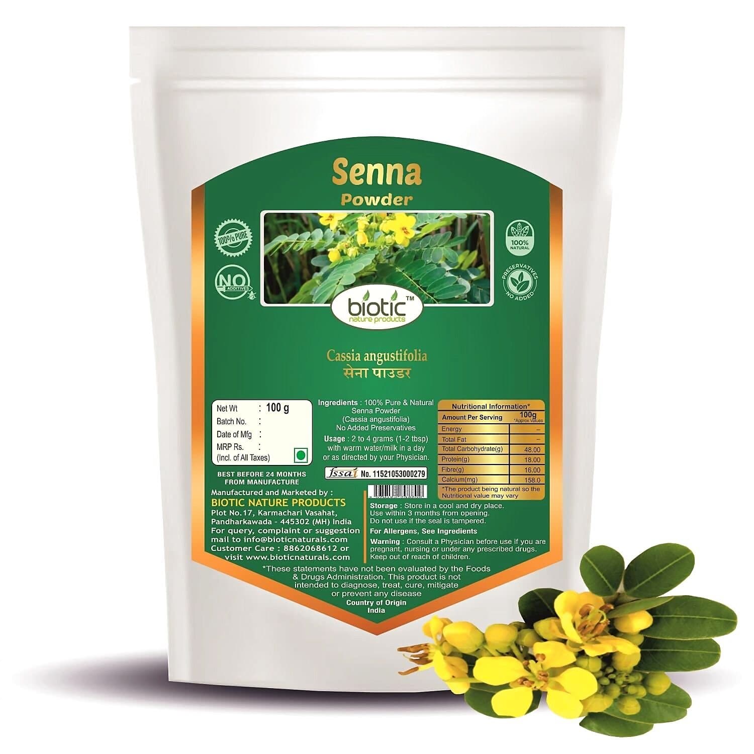 Biotic Senna Leaves Powder