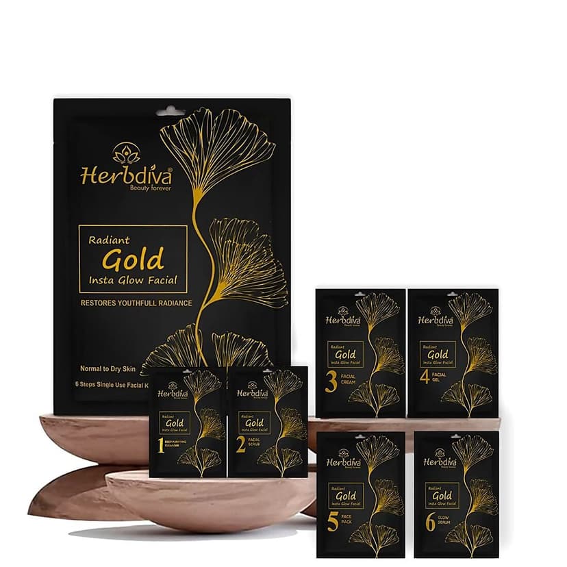 Herbdiva Radiant Gold Facial Pouch Kit