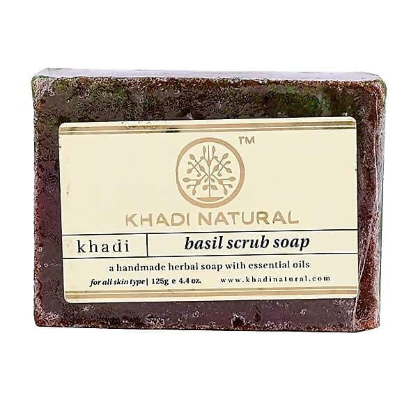 Khadi Herbal Basil Scrub Soap