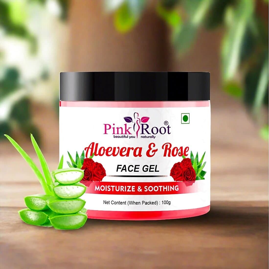 Pink Root Aloevera Rose Face Massage Gel