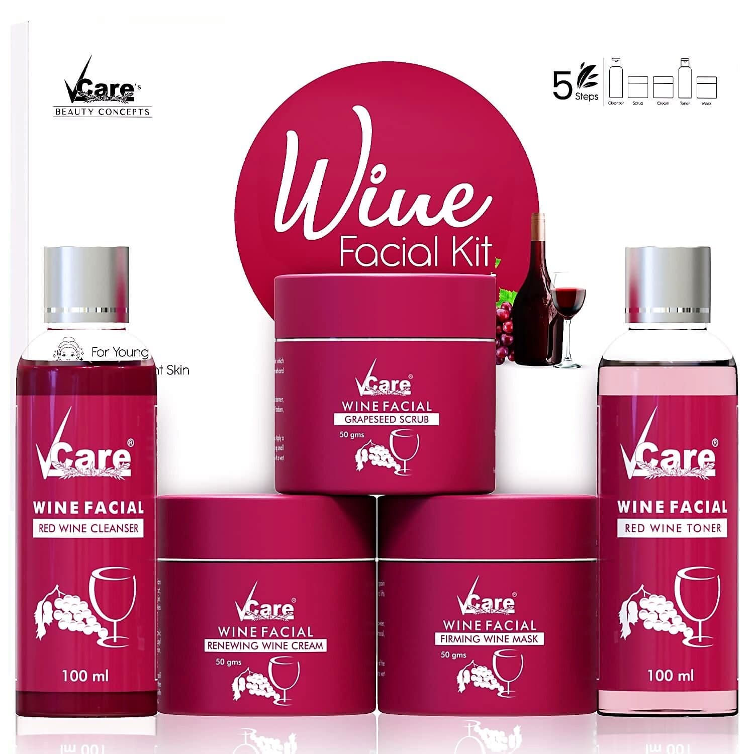 VCare Red Wine Facial Kit