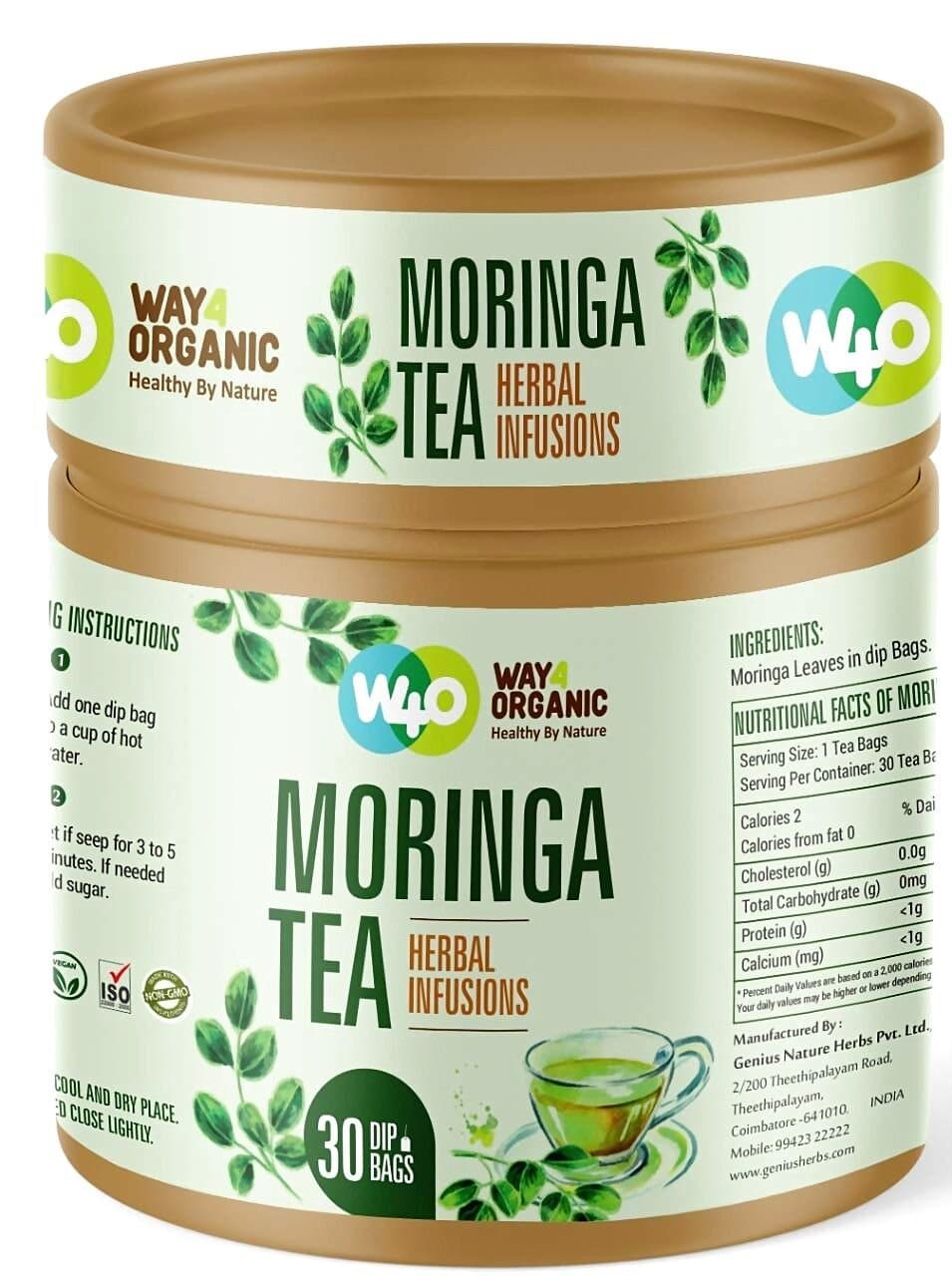 Way4Organic Moringa Tea In Dip Bags