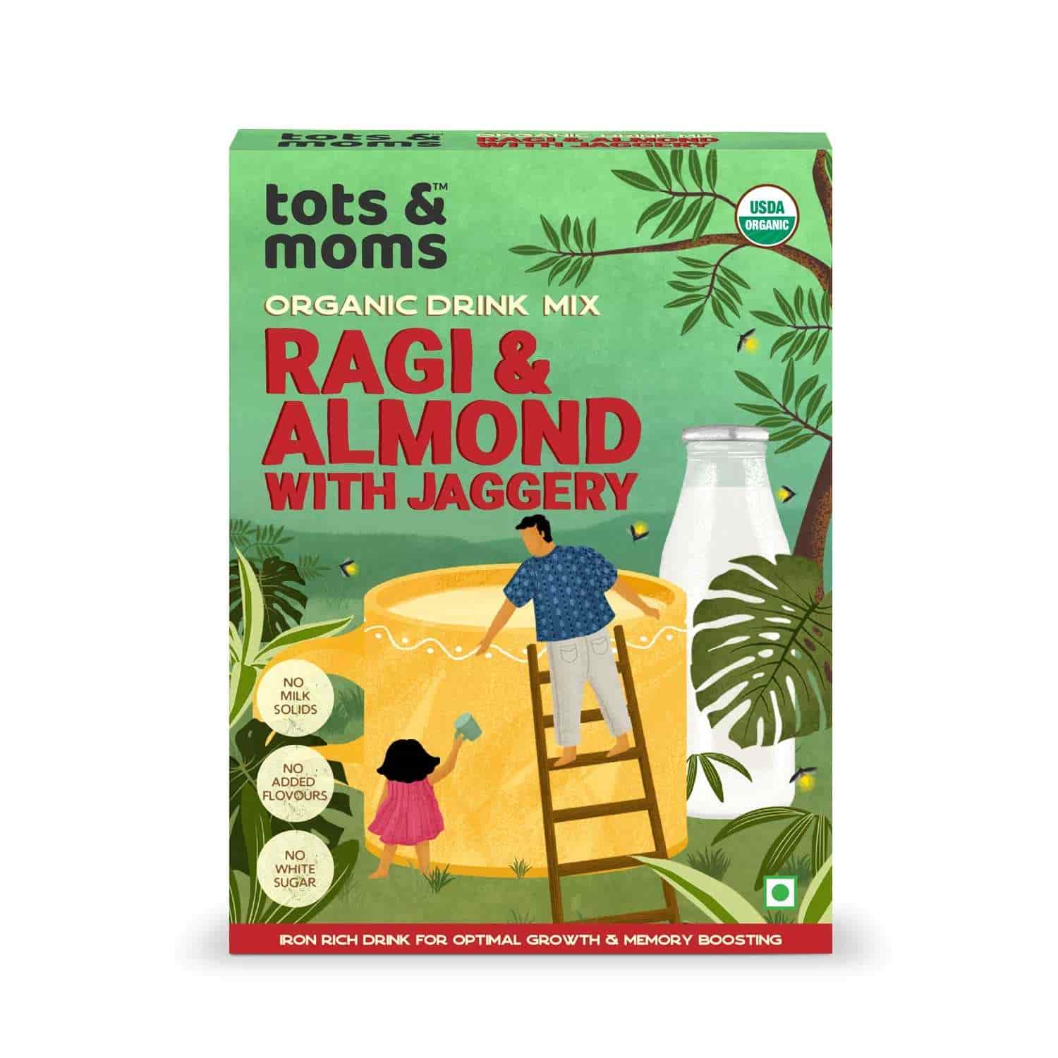 Tots And Moms Ragi & Almond With Jaggery Drink Mix