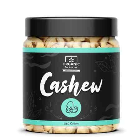 Buy Organic Box Cashew Nuts / Kaju Whole Kernels Plain