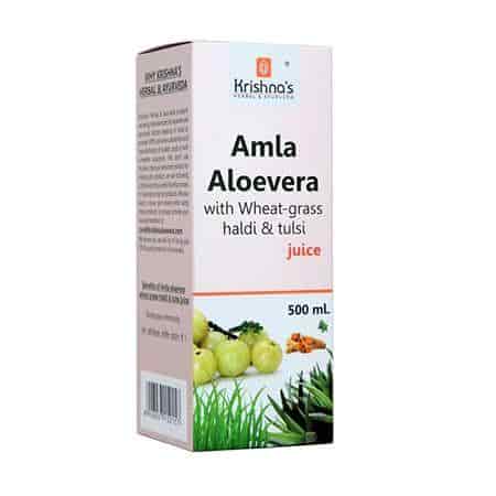 Buy Krishnas Herbal And Ayurveda Amla Aloe Vera Wheat Grass Haldi Tulsi Juice Secret To Disease Free Life