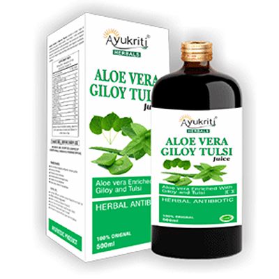 Buy Ayukriti Herbals Aloe Vera Giloy Tulsi Juice