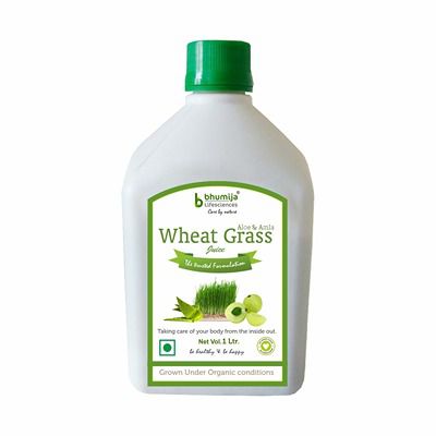 Buy Bhumija Lifesciences Wheatgrass with Aloevera and Amla Juice