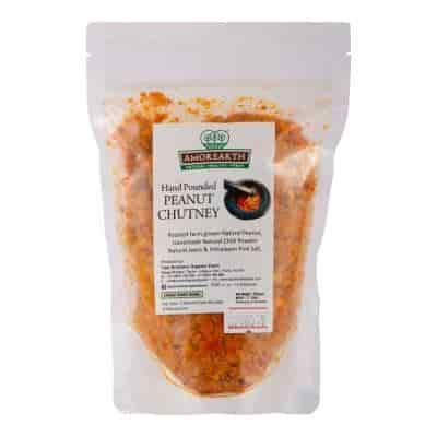 Buy Amorearth Peanut Chutney Hand Pounded Spicy - Pack Of 2