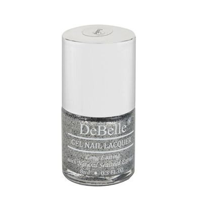 Buy Debelle Gel Nail Lacquer Estella - Silver with Black Glitter Sugar Finish Nail Polish