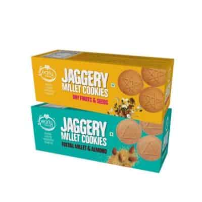 Buy Early Foods Foxtail Almond And Dry Fruit Jaggery Cookies 150 Gms X 2 Nos