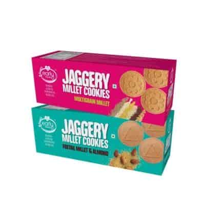 Buy Early Foods Foxtail Almond And Multigrain Millet Jaggery Cookies 150 Gms X 2 Nos