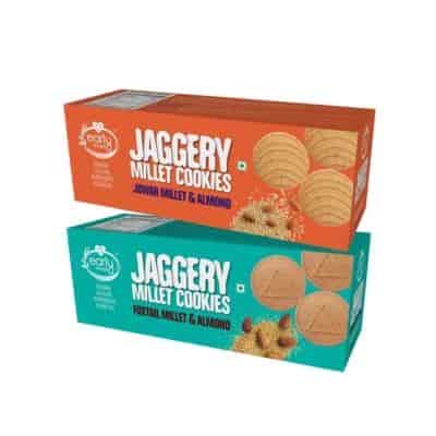 Buy Early Foods Jowar And Foxtail Almond Jaggery Cookies 150 Gms X 2 Nos