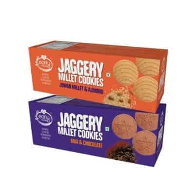 Buy Early Foods Jowar And Ragi Choco Jaggery Cookies 150 Gms X 2 No
