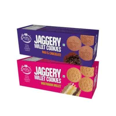 Buy Early Foods Multigrain Millet & Ragi Choco Jaggery Cookies 150 Gms X 2 Nos
