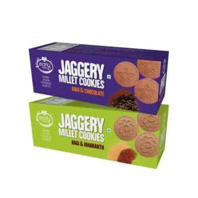 Buy Early Foods Ragi Amaranth & Ragi Choco Jaggery Cookies 150 Gms X 2 Nos