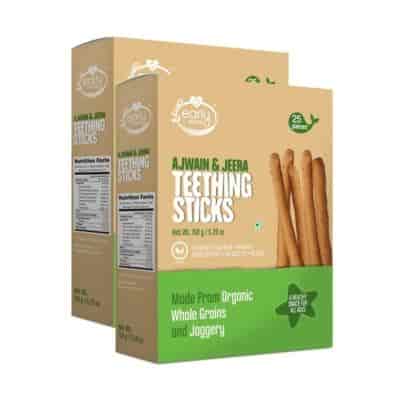 Buy Early Foods Whole Wheat Ajwain Jaggery Teething Sticks 150 Gms X 2 Nos