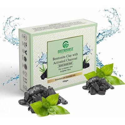 Buy Greendorse Bentonite Clay with Activated Charcoal Natural Cold-pressed Handmade Soap