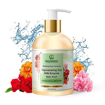 Buy Greendorse Soothing Rose Geranium Rejuvenating Soy Milk Enzyme Body Wash