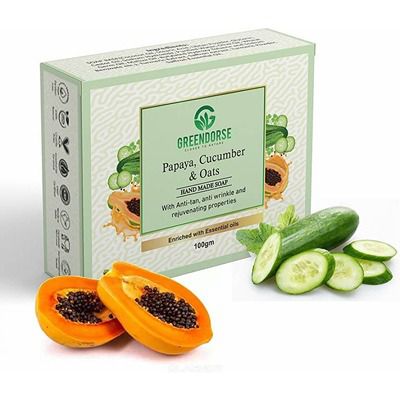 Buy Greendorse Papaya Cucumber and Oats Natural Cold-pressed Handmade Soap
